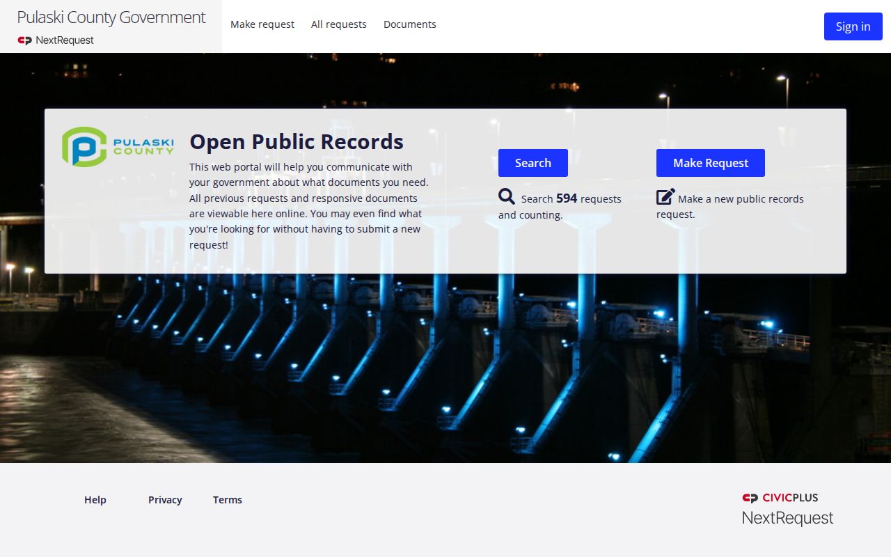 Pulaski County arrest lookup government public records portal