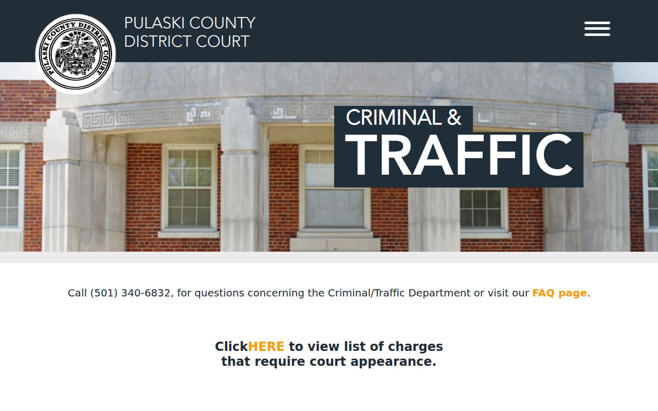 Pulaski County criminal court cases district court instructions