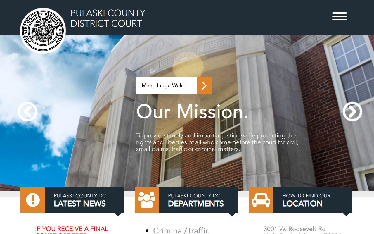 Pulaski County criminal history District Court departments
