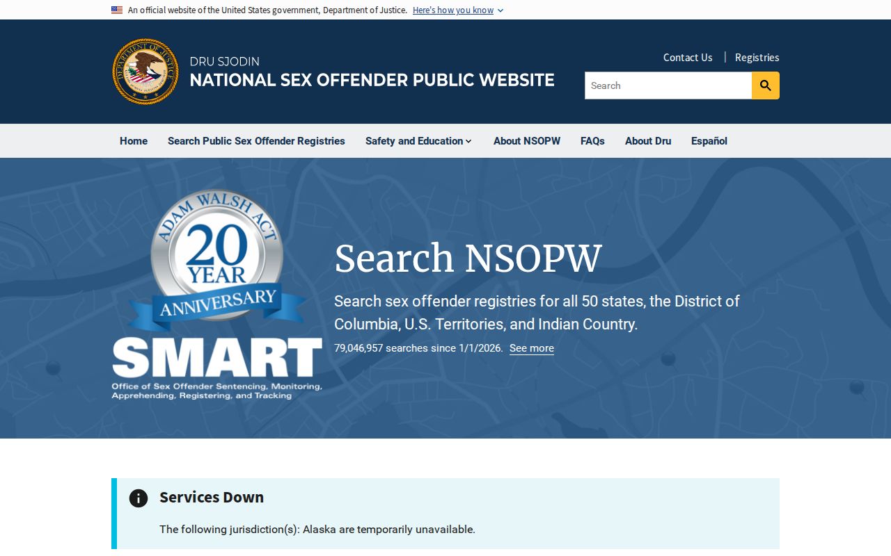 NSOPW cross-state search for Pulaski County sex offender records